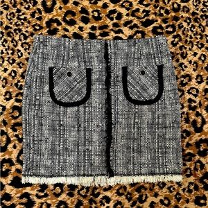 Trina Turk Women’s Tweed Skirt | Size 6 | Black and White Tweed